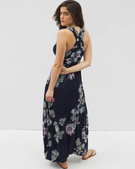 BOTANICAL BLISS NAVY - Isla Cross Back Maxi Bra Dress | Soma