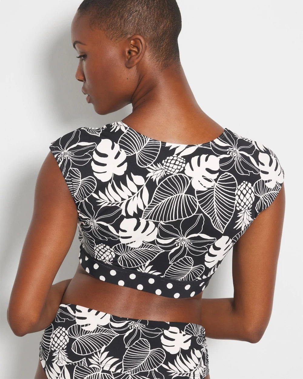 BLACK - Double Trouble Cap-Sleeve Crop Top | Soma