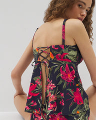 LE TIGRE TROPICAL NAVY - Soma Swim Flyaway Tankini Top | Soma