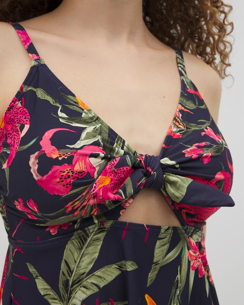 LE TIGRE TROPICAL NAVY - Soma Swim Flyaway Tankini Top | Soma