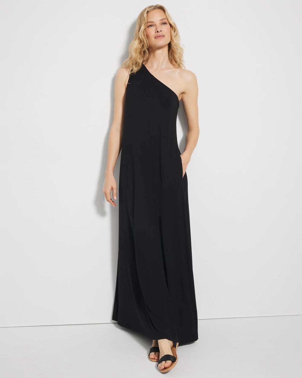 BLACK - One-Shoulder Maxi Bra Dress | Soma