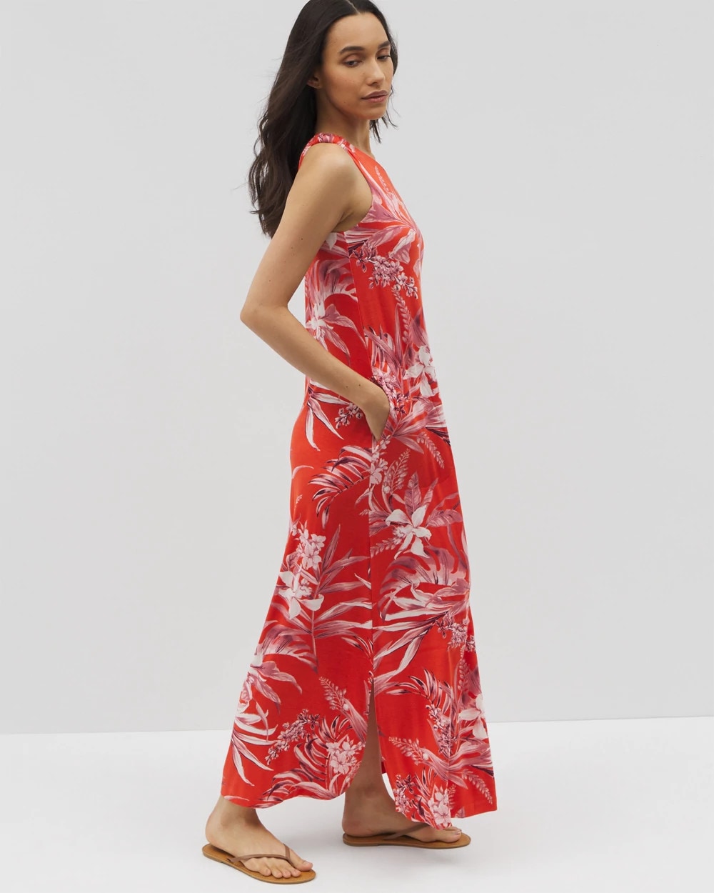 PALM PERFECT G GOJI BERRY - One-Shoulder Maxi Bra Dress | Soma