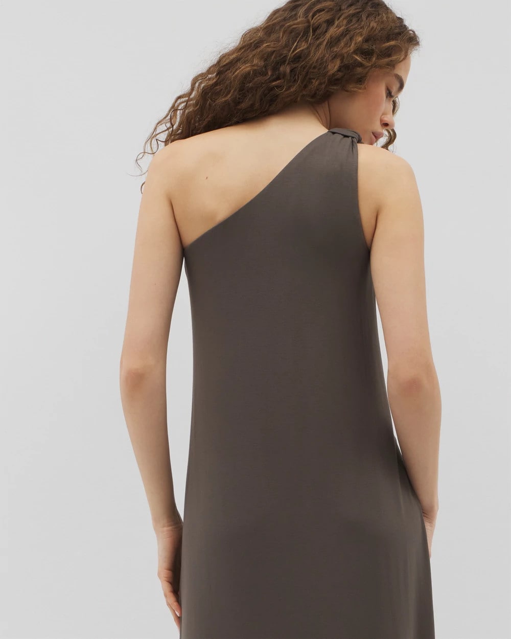 DARK GRAY OLIVE - One-Shoulder Maxi Bra Dress | Soma