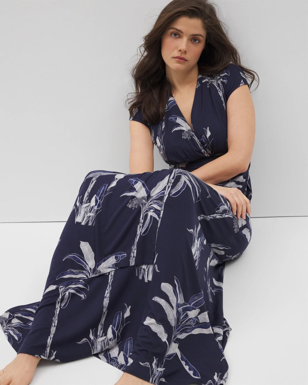 PALM TOILE NIGHTFALL NAVY - Serenity Maxi Bra Dress | Soma