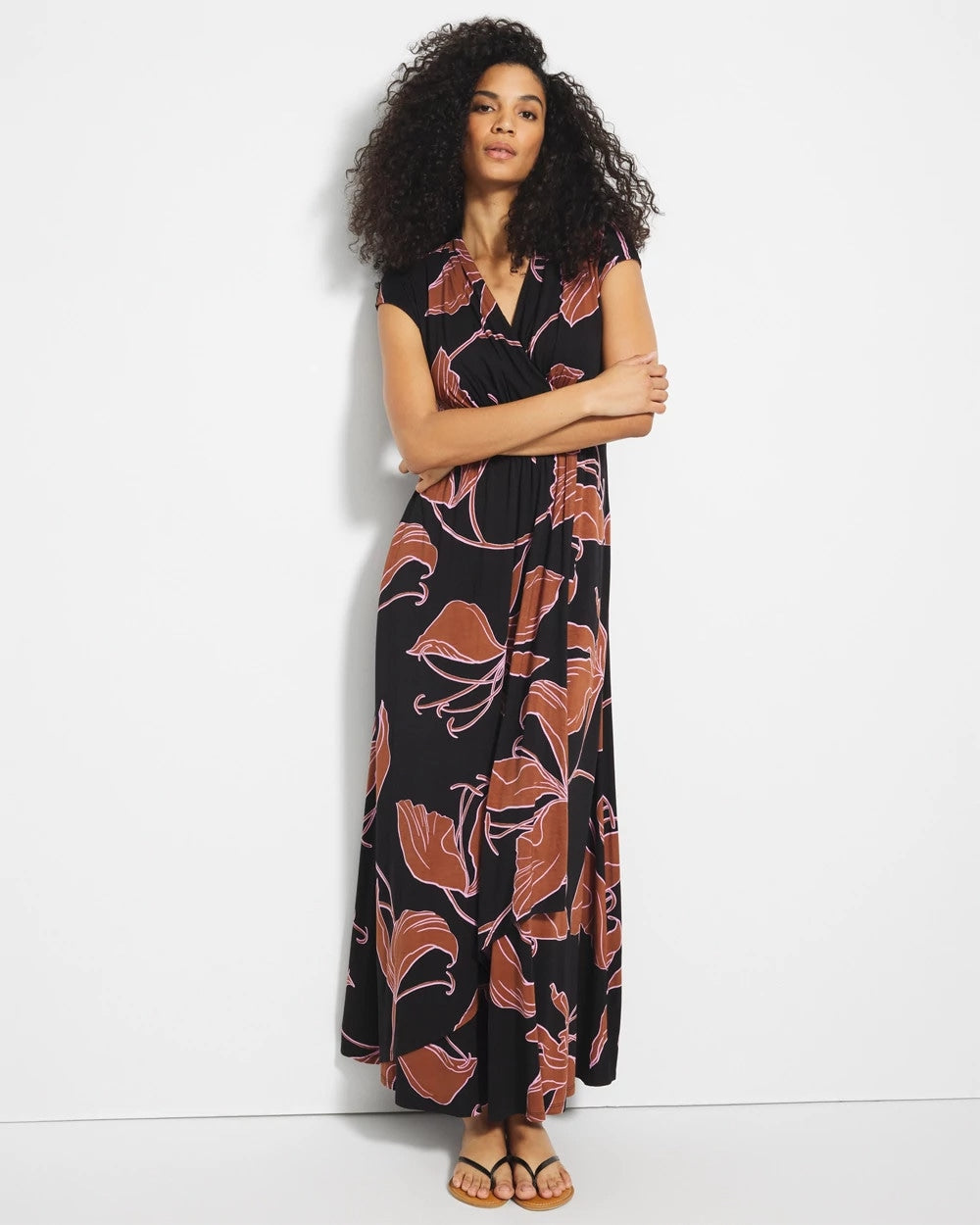 STAMPED TROPICS BLACK BRN - Serenity Maxi Bra Dress | Soma