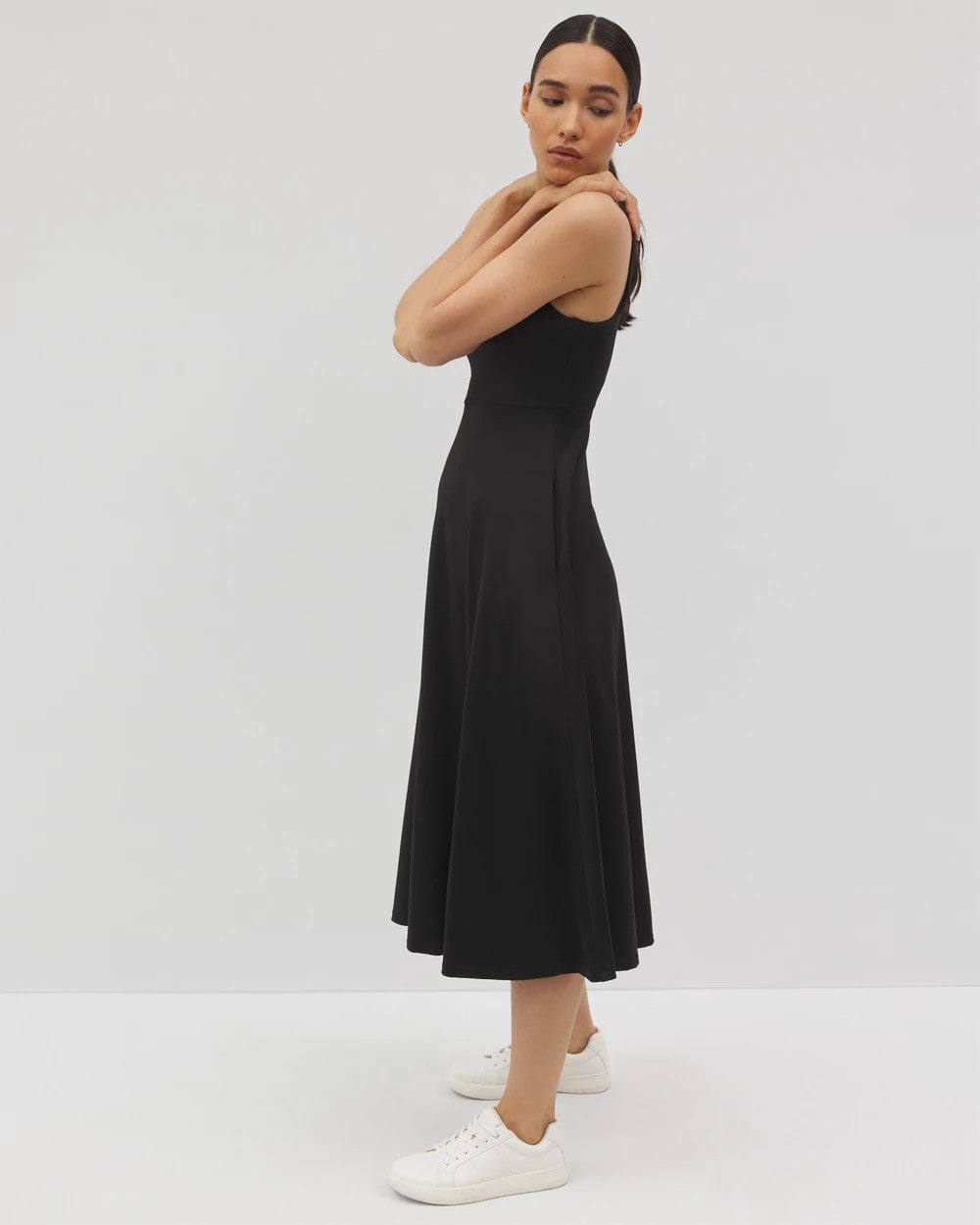BLACK - Lounge Square Neck Midi Dress | Soma