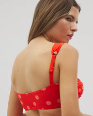 MOVEMENT DOT MINI CORAL - Soma Swim Ruched Bikini Top | Soma