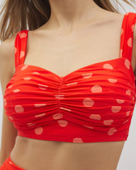 MOVEMENT DOT MINI CORAL - Soma Swim Ruched Bikini Top | Soma