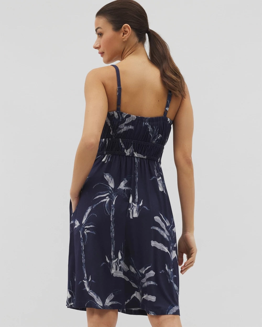PALM TOILE NIGHTFALL NAVY - Paradiso Short Bra Dress | Soma