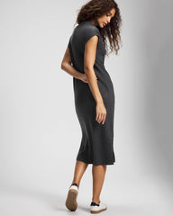 HEATHER QUARTZ - Premier Knit Sweater Funnel Neck Midi Dress | Soma