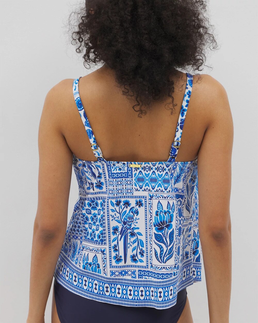 WHITE MULTI - Beyond Control Sea Life High-Neck Tankini Top | Soma