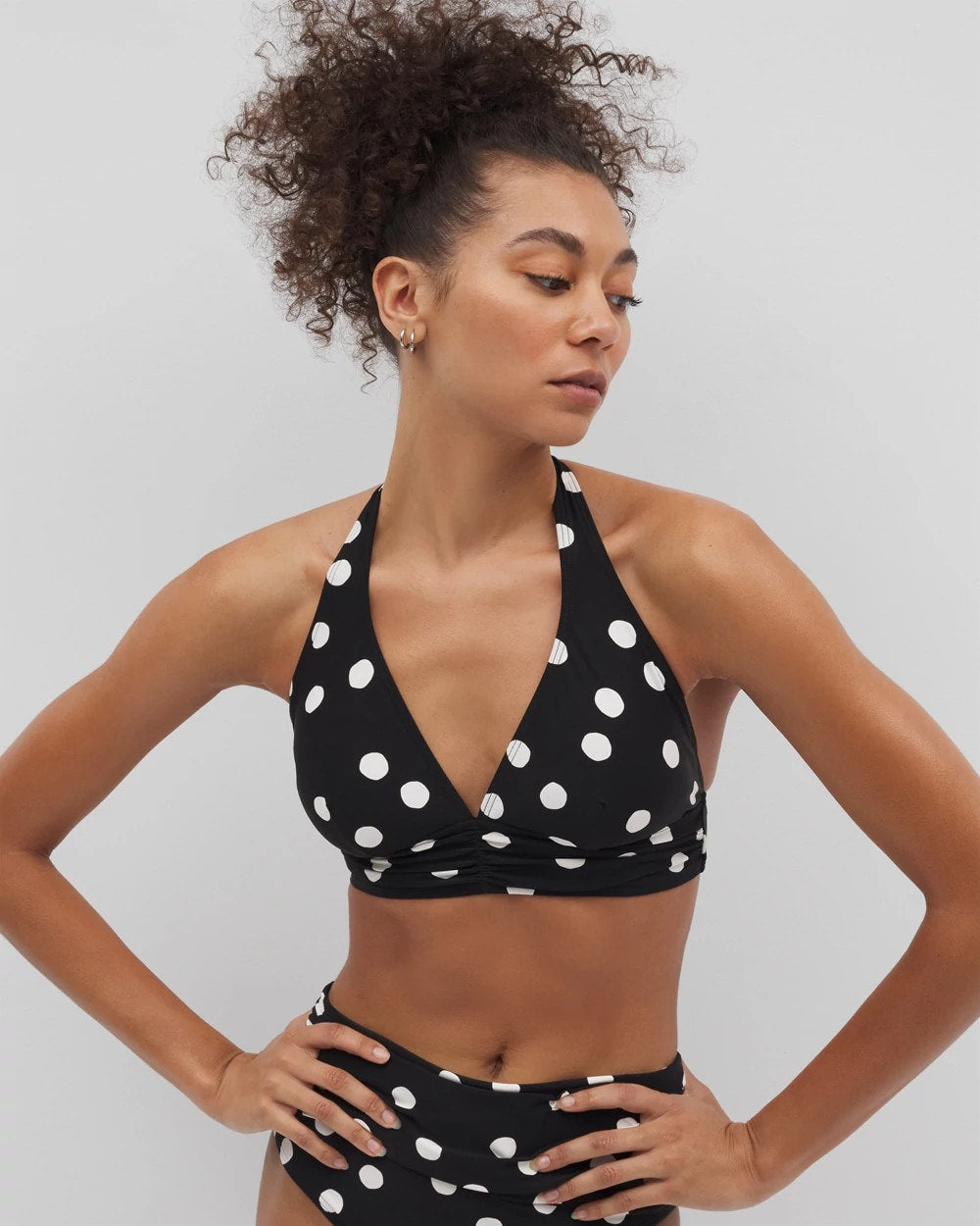 MOVEMENT DOT MINI B - Shirred Halterkini Top | Soma