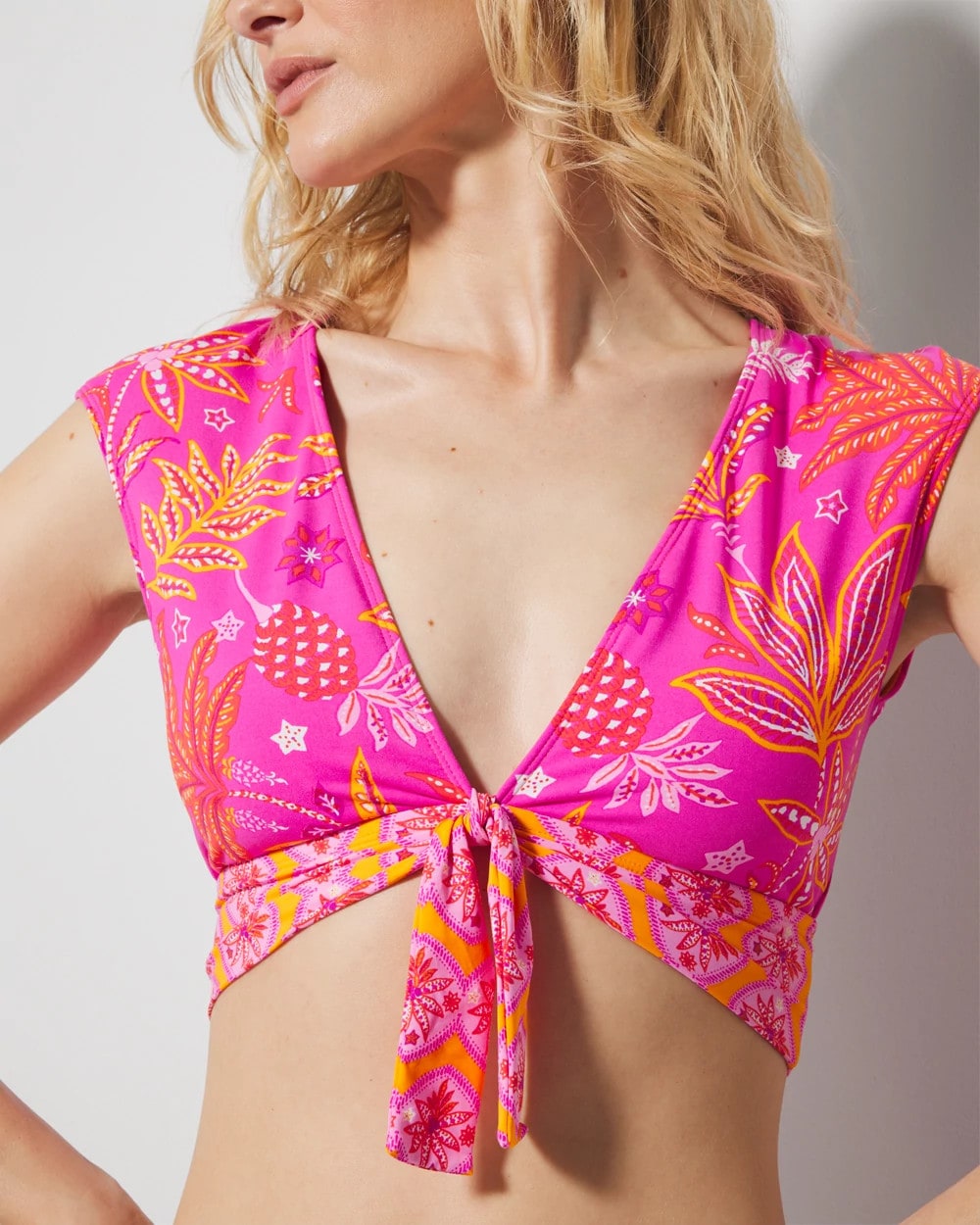 DAHLIA MULTI - Desert Bloom Cap-Sleeve Crop Top | Soma