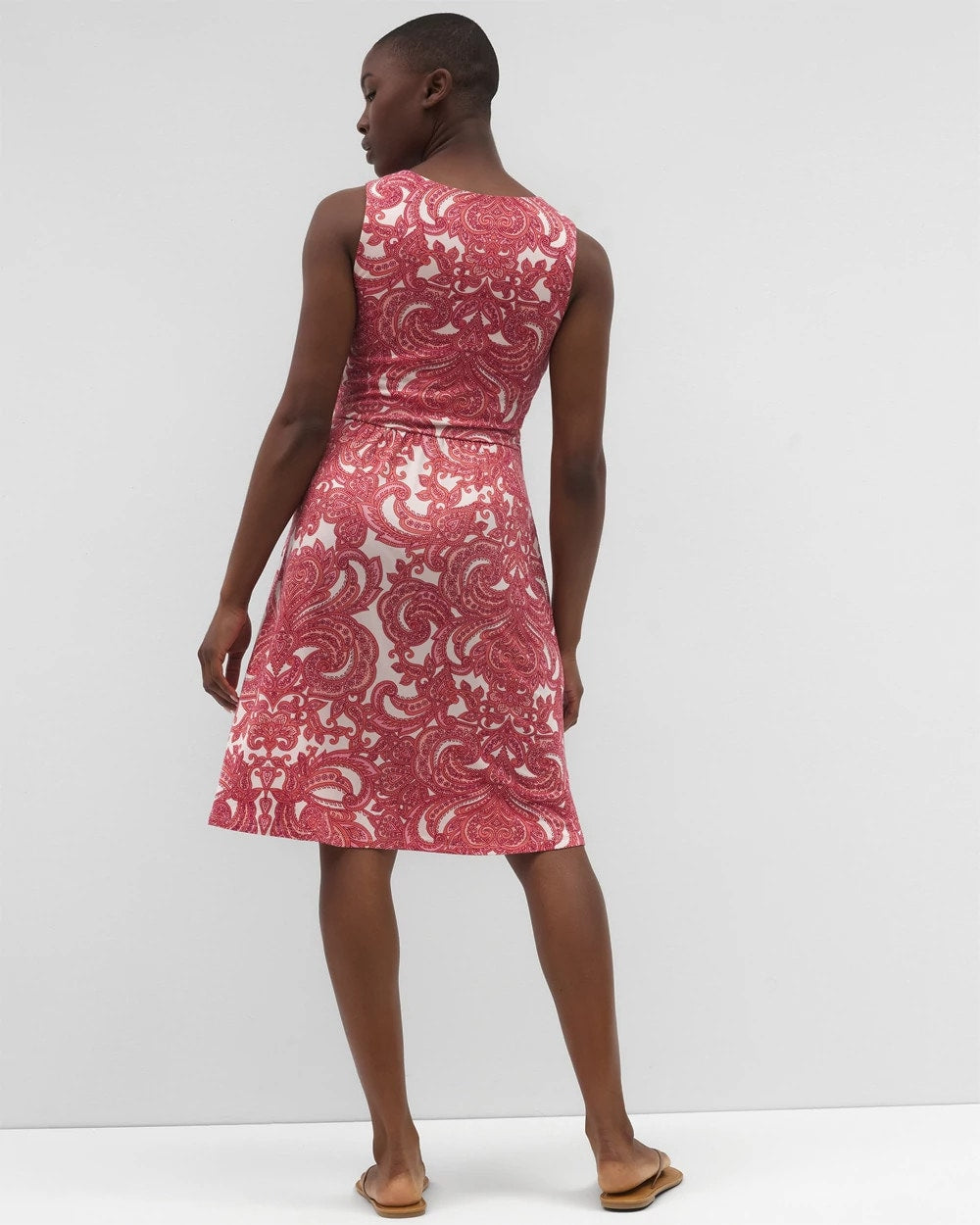SHOW OFF PAISLEY PEACH - V-Neck Short Bra Dress | Soma