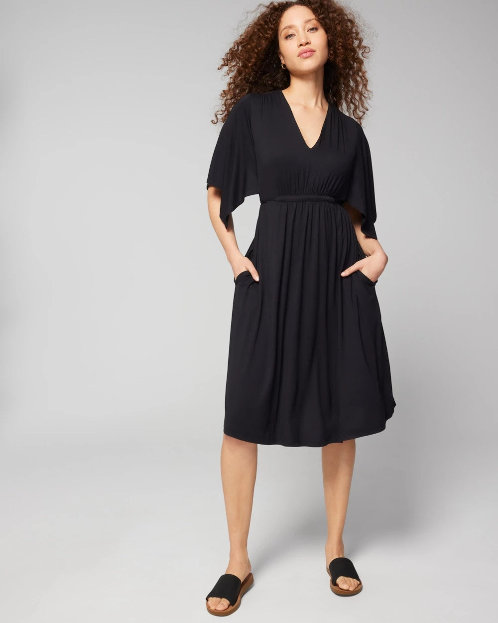 BLACK - Flutter Sleeve Short Bra Dress | Soma