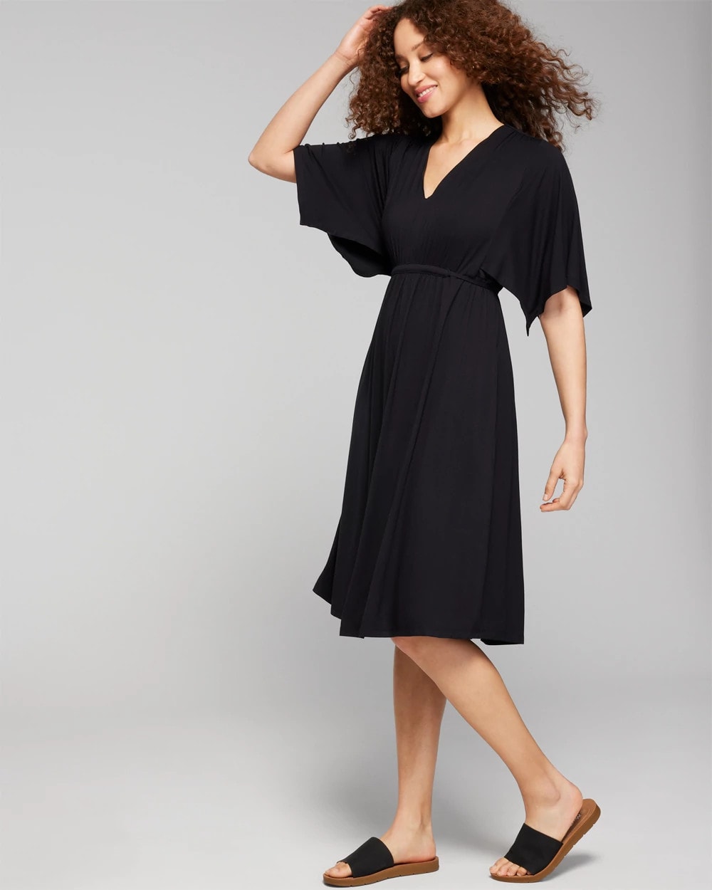 BLACK - Flutter Sleeve Short Bra Dress | Soma