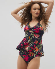 LE TIGRE TROPICAL NAVY - Soma Swim Ruched Bikini Bottoms | Soma