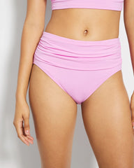 META MAUVE - Ruched High-Waist Bikini Bottom | Soma