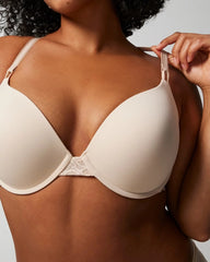 PALE SAND - Push-Up Plunge Bra with Lace | Soma