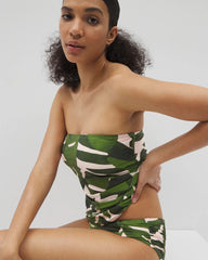TROPICAL BREEZE MID PALM - Soma Swim Ruched Bikini Bottoms | Soma