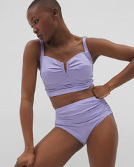 BLUE SEERSUCKER - Seersucker High-Waist Bottoms | Soma