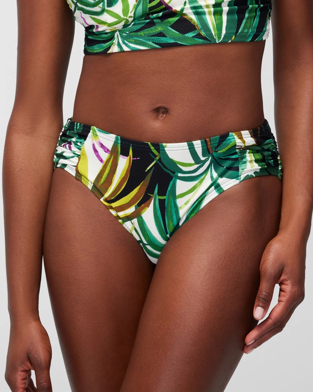 BUNGALOW PALMS MINI IVORY - Ruched Bikini Bottoms | Soma
