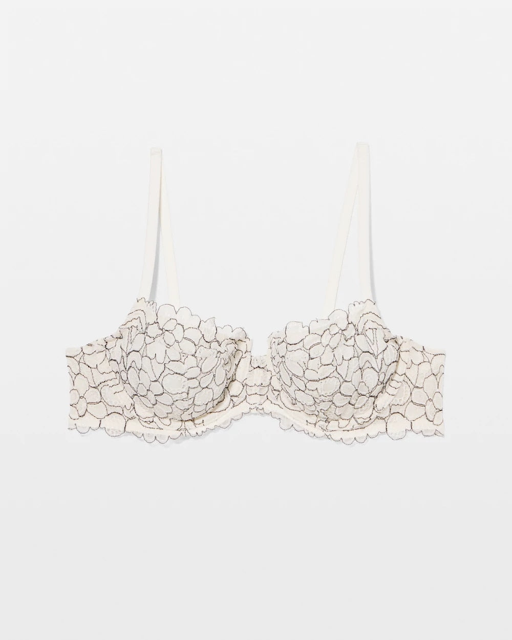 IVORY/BLACK CD - Soma Balconette Unlined Bra with Lace | Soma