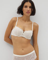 IVORY - Soma Balconette Unlined Bra with Lace | Soma