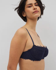 NIGHTFALL NAVY - Soma Balconette Unlined Bra with Lace | Soma