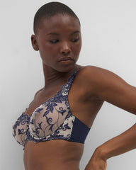 PALE SAND W NAVY - Unlined Bra | Soma