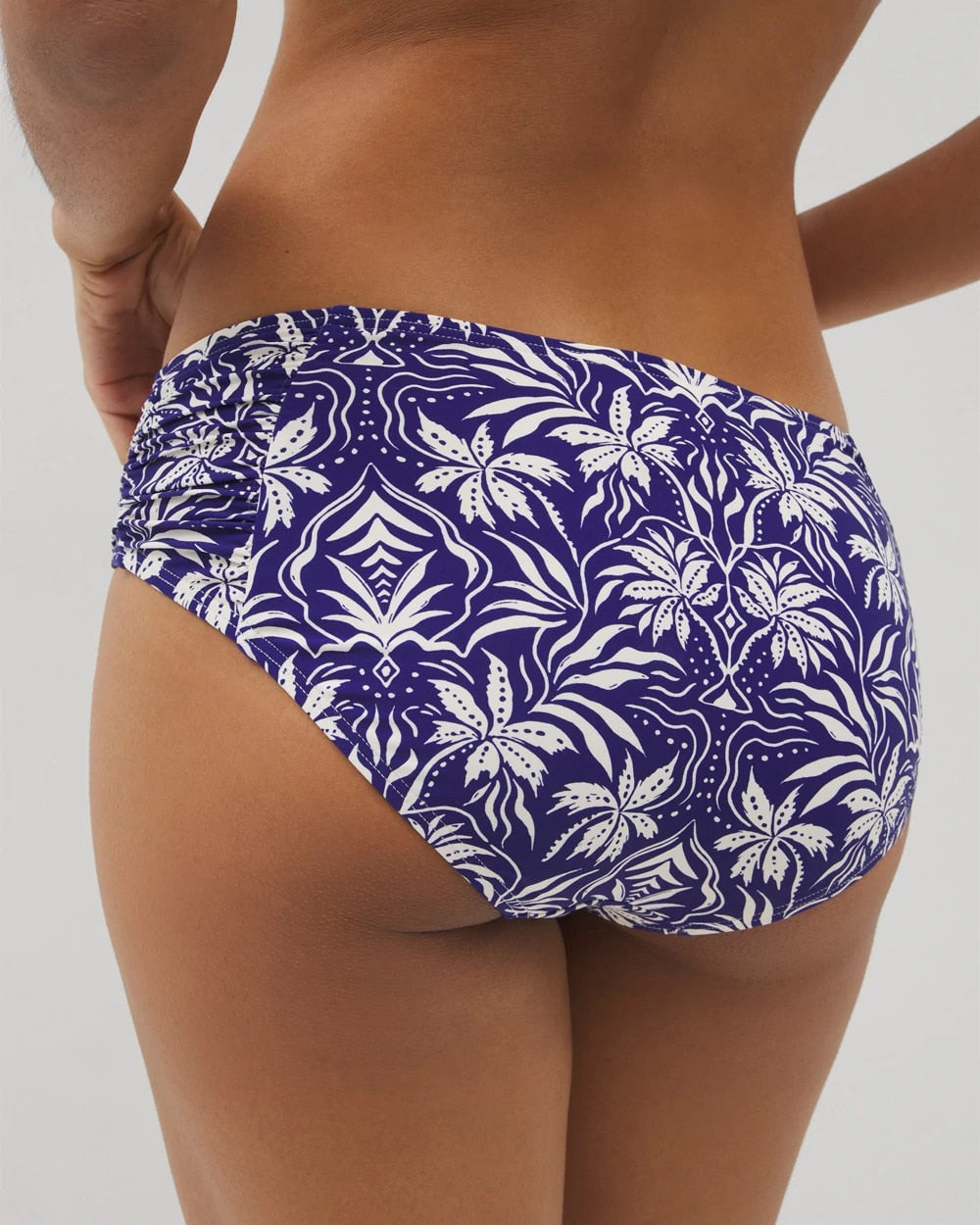 TROPIC TILES TRUE BLUE - Ruched Side Bikini Bottom | Soma