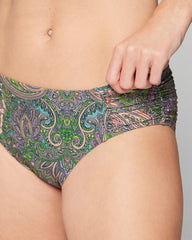 ORNAMENTAL PAISLEY G LIME - Ruched Bikini Bottom | Soma