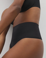 BLACK - Second Skin by Soma Mid-Level Shaping Seamless Thong | Soma