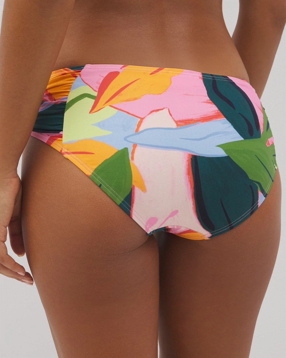 FLIRTY FLORA DARK SEA - Soma Swim Ruched Bikini Bottoms | Soma