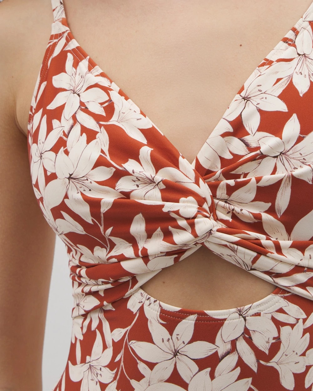 FLAMENCO FLORAL MINI SUN - Soma Swim Twist-Front Keyhole One-Piece | Soma