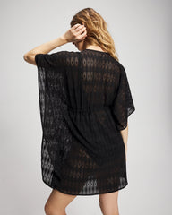 BLACK - Sunkissed Crochet Chiffon Caftan | Soma
