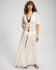COCONUT WATER - Sunkissed Crochet Open-Front Caftan | Soma
