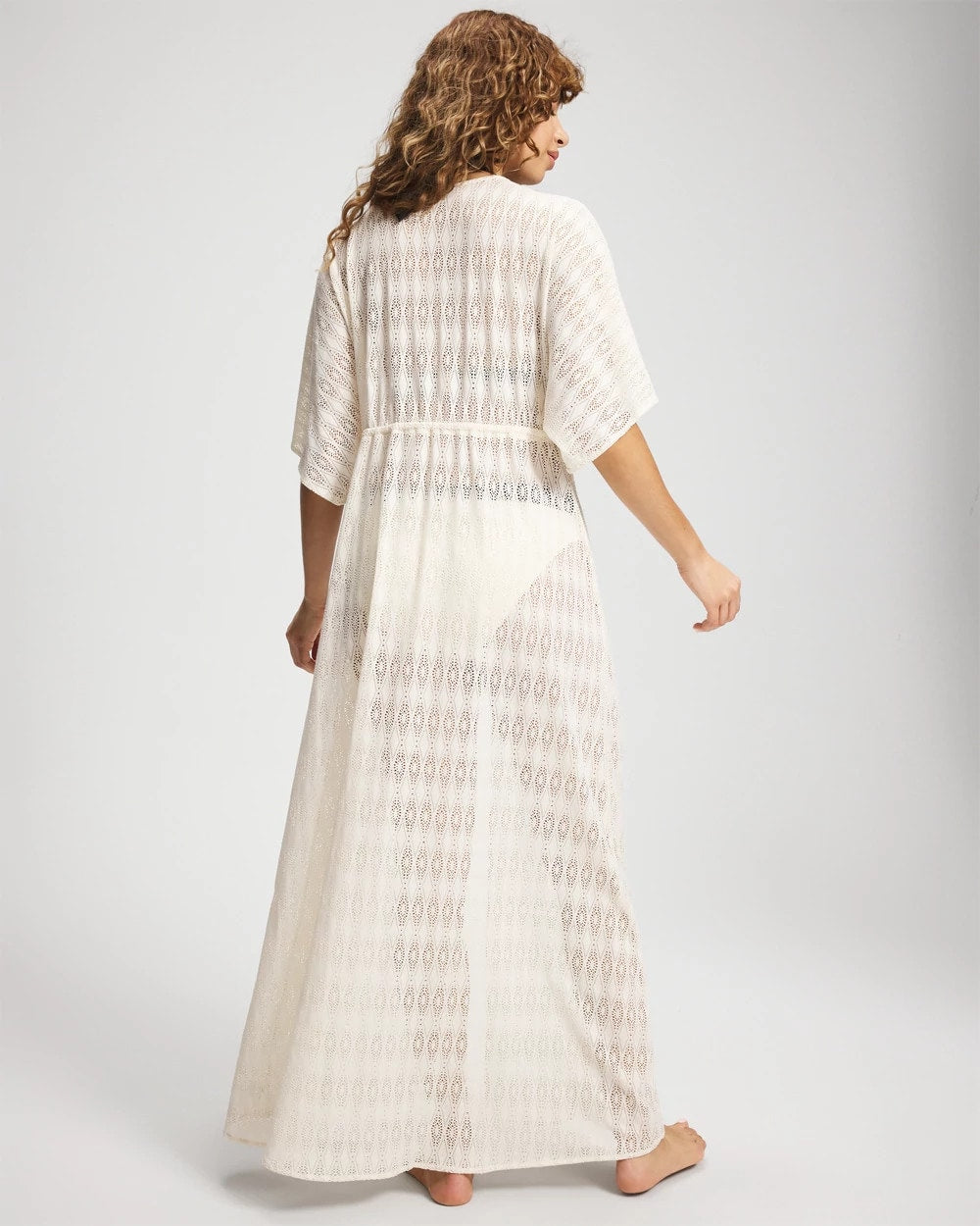 COCONUT WATER - Sunkissed Crochet Open-Front Caftan | Soma
