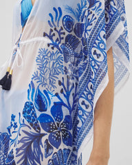 WHITE MULTI - Beyond Control Sea Life Chiffon Caftan | Soma