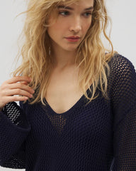 NIGHTFALL NAVY - Cotton Crochet-Style Shift Cover-Up | Soma