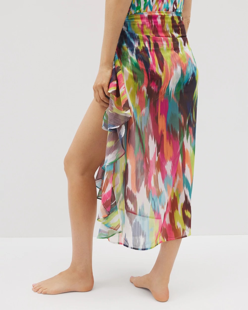 MULTI - Keep It Moving Chiffon Ruffle Sarong | Soma