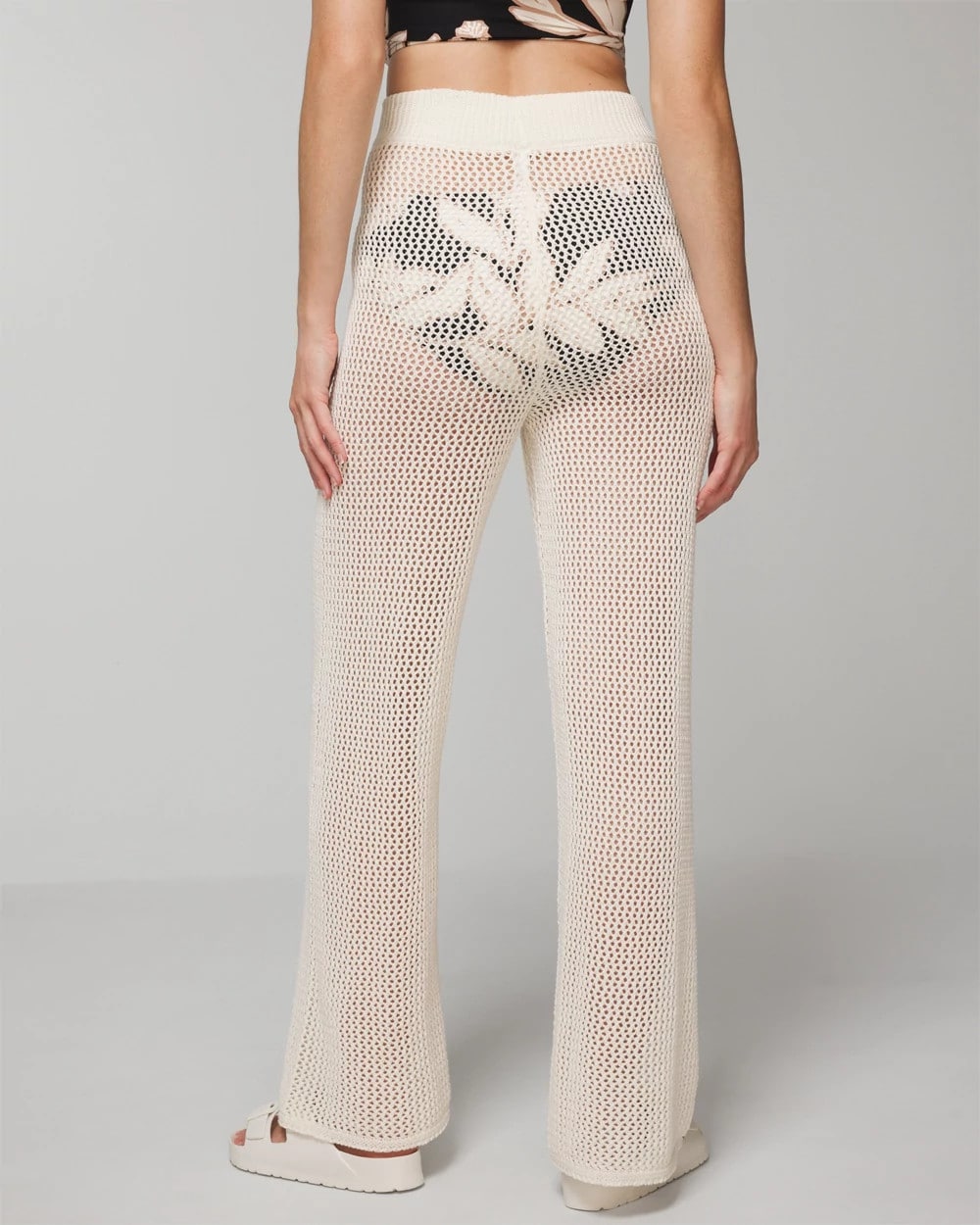 COCONUT - Cotton Crochet-Style Wide-Leg Pants | Soma