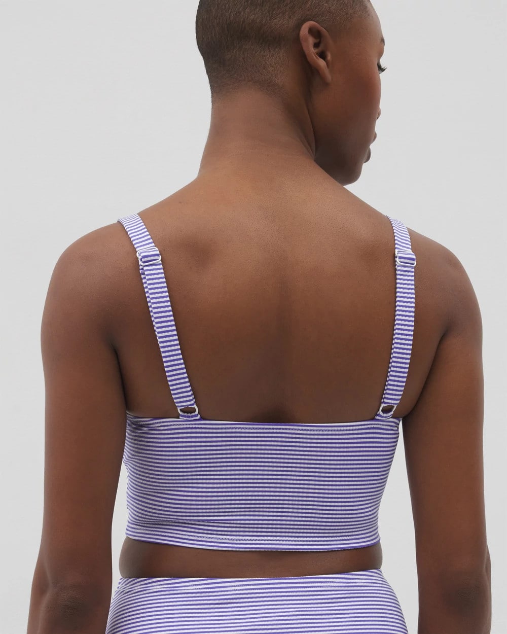 BLUE SEERSUCKER - Seersucker V-Wire Cropped Bikini | Soma