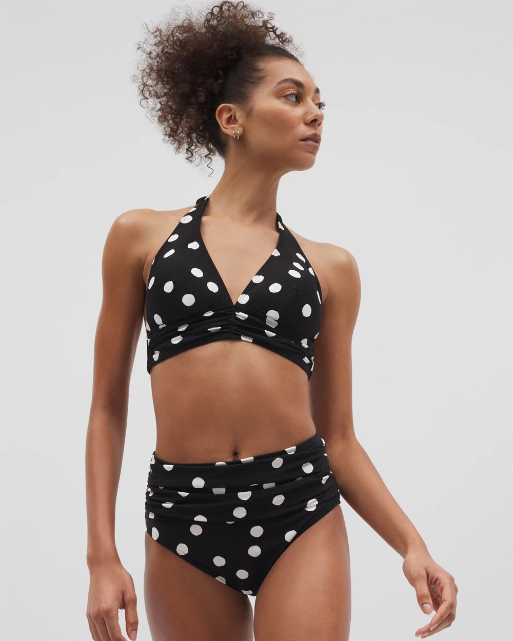 MOVEMENT DOT MINI B - Ruched High-Waist Bikini Bottom | Soma