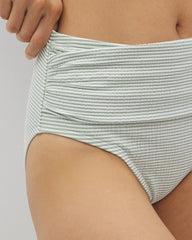 GREEN SEERSUCKER - Seersucker High-Waist Bottoms | Soma