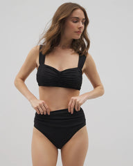 BLACK - Ruched High-Waist Bikini Bottom | Soma