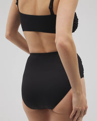 BLACK - Ruched High-Waist Bikini Bottom | Soma
