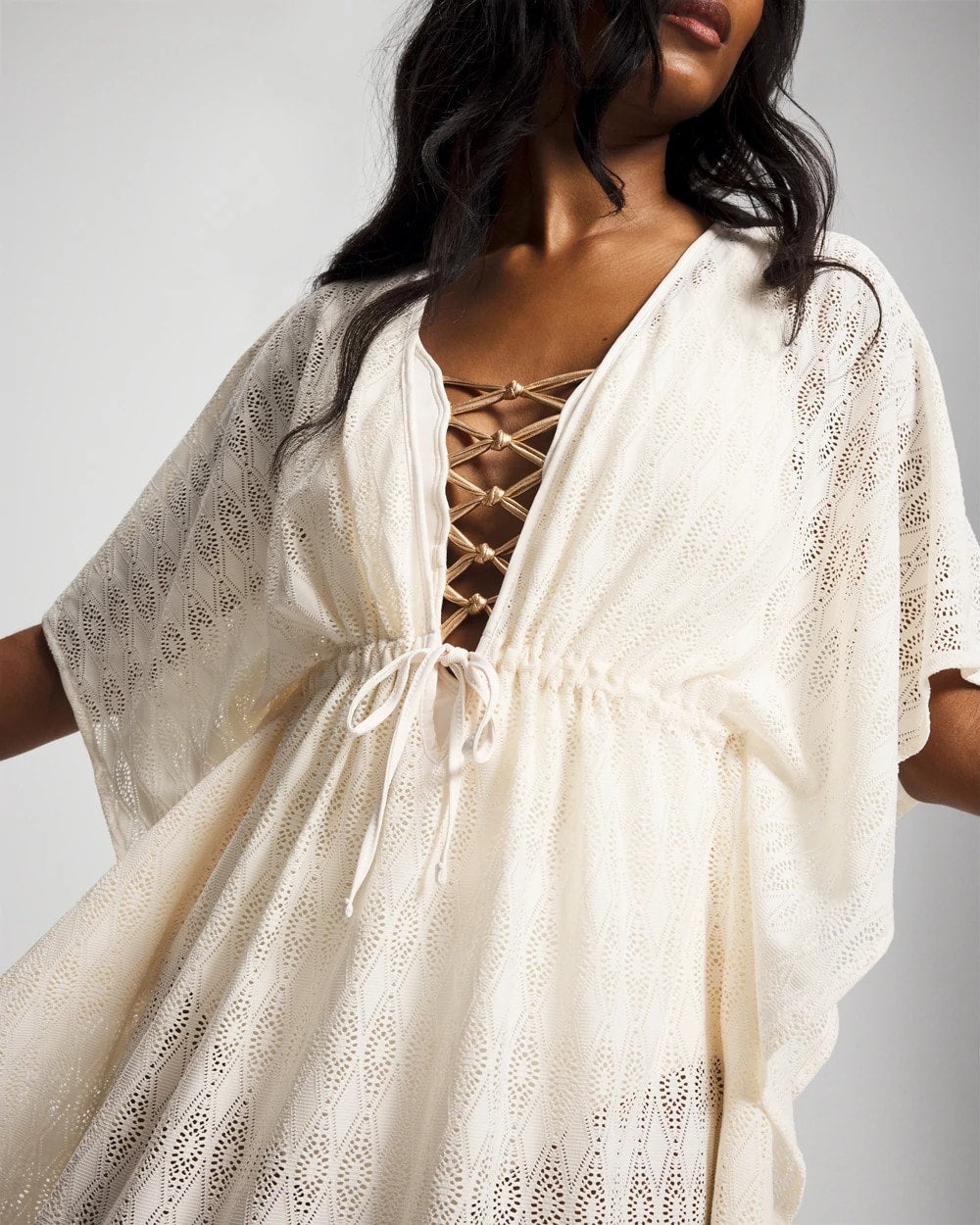 COCONUT WATER - Sunkissed Crochet Chiffon Caftan | Soma