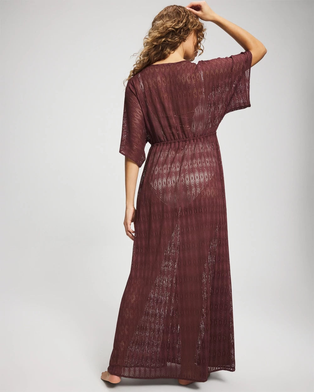 COFFEE - Sunkissed Crochet Open-Front Caftan | Soma