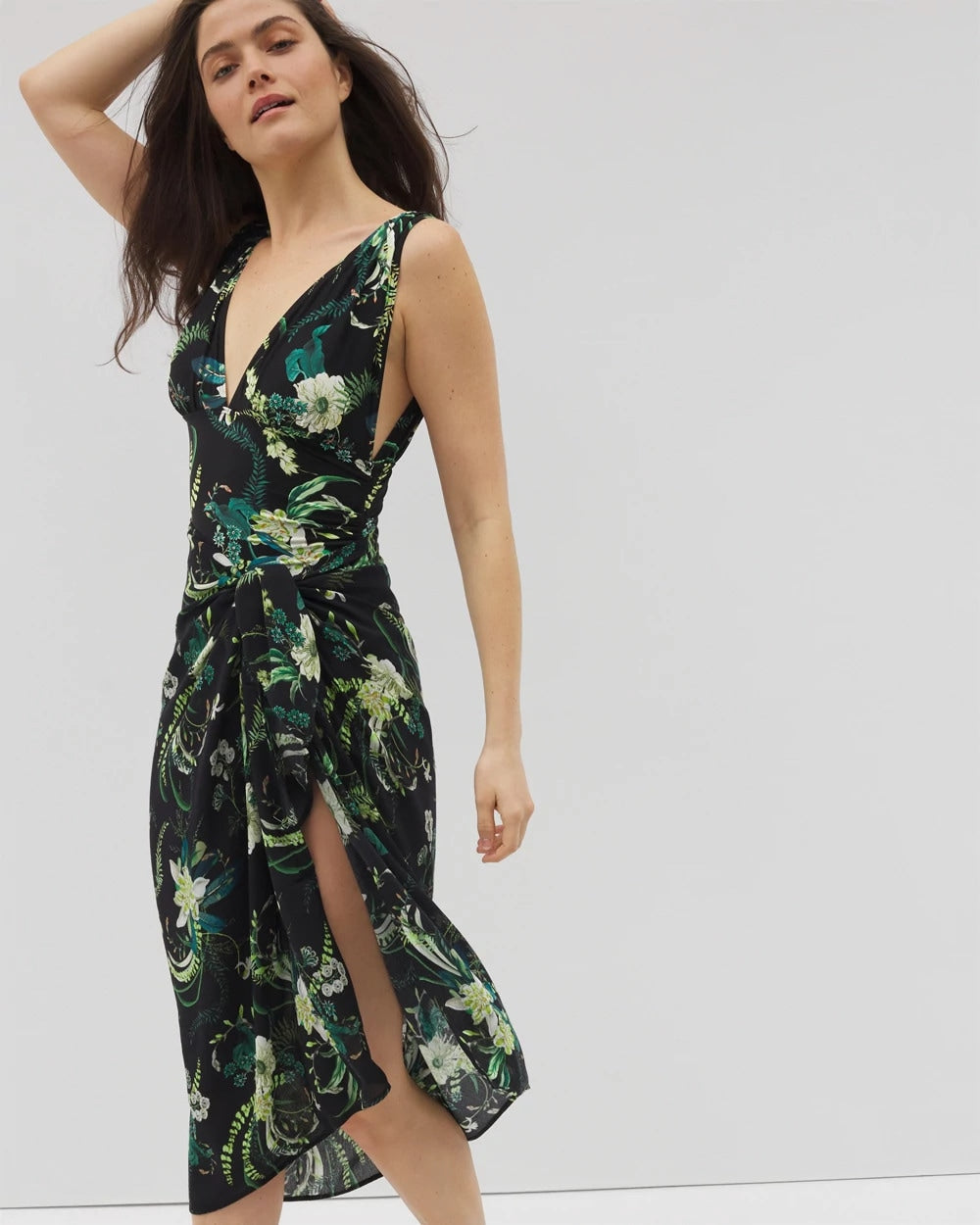 TROPICAL TWIST BLACK - Rayon Crepe Pareo | Soma